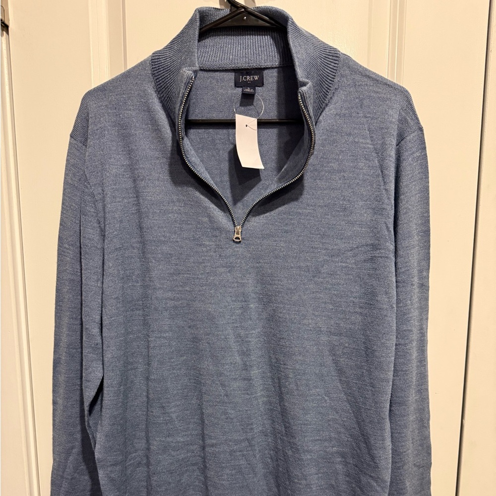 BRAND NEW J. Crew Blue Zip Up Sweater